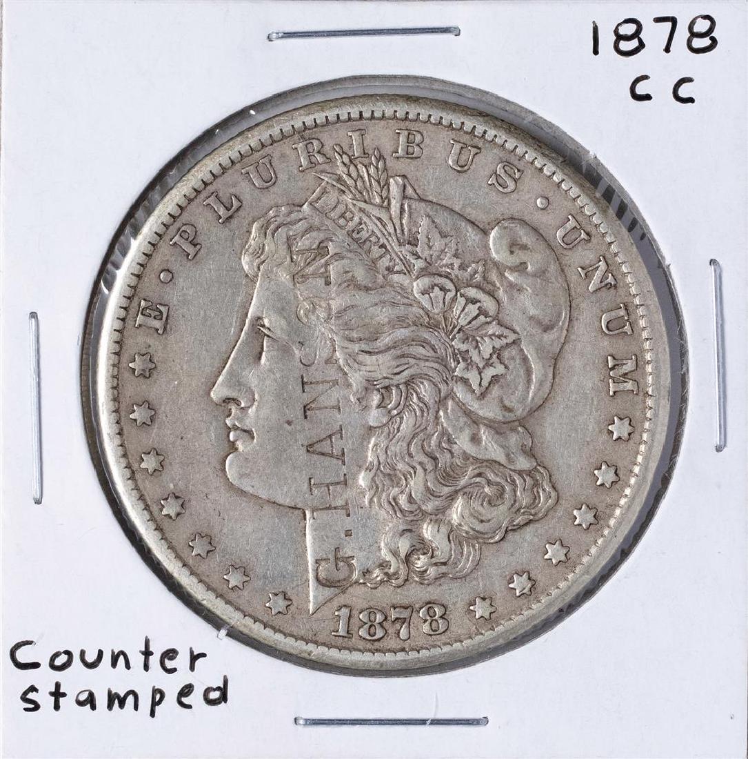 1878CC 1 Silver Dollar Coin w/ Counter Stamp