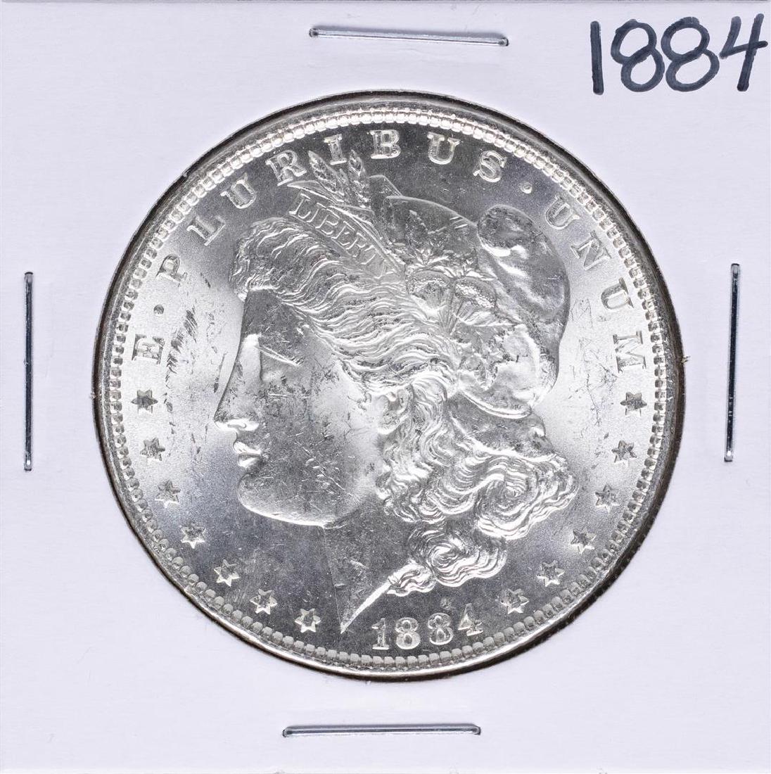 1884 $1 Morgan Silver Dollar Coin: One 1884 $1 Morgan Silver Dollar Coin.