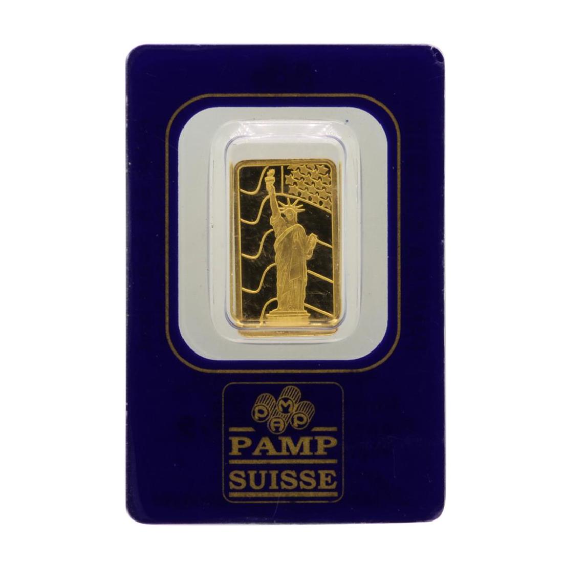 Suisse 2.5 Gram Fine Gold Pamp Gold Bar: One Suisse 2.5 Gram Fine Gold Pamp Gold Bar.