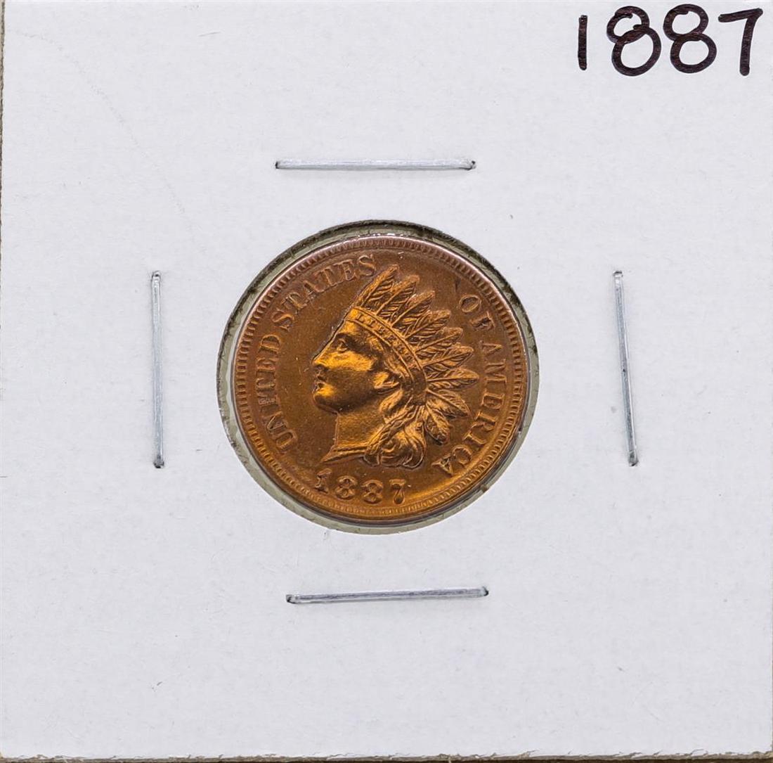 1887 Indian Head Cent Coin: One 1887 Indian Head Cent Coin.