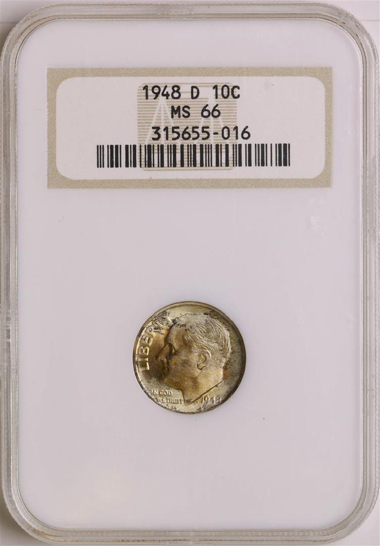 1948-D Roosevelt Dime Coin NGC MS66: One 1948-D Roosevelt Dime Coin NGC MS66. NGC Certified.