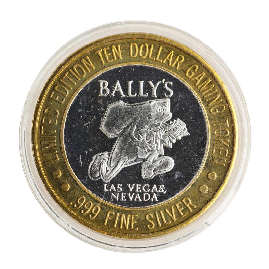 .999 Silver Ballys Las Vegas, Nevada $10 Casino Limited: One .999 Silver Ballys Las Vegas, Nevada $10 Casino Limited Edition Gaming Token.