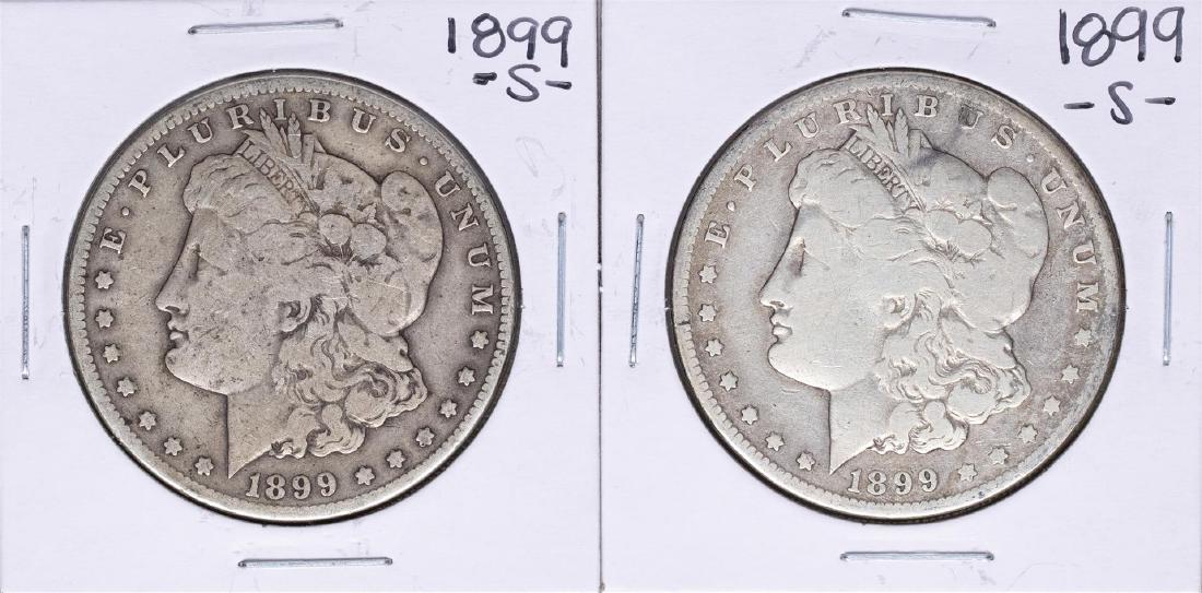 Lot of (2) 1899-S $1 Morgan Silver Dollar Coins: One Lot of (2) 1899-S $1 Morgan Silver Dollar Coins.