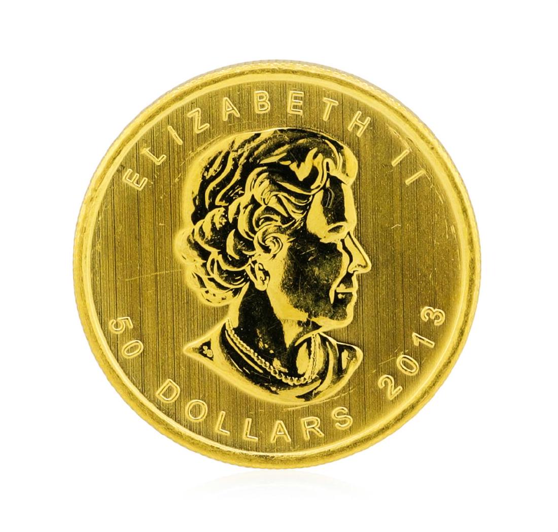 2013 Canada $50 Maple Leaf 1 oz. Gold Coin: One 2013 Canadian $50 Gold Maple Leaf Coin.