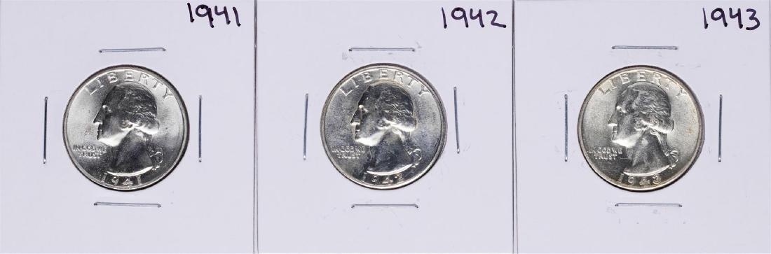 Lot of 1941-1943 Washington Quarter Coins: One Lot of 1941-1943 Washington Quarter Coins.