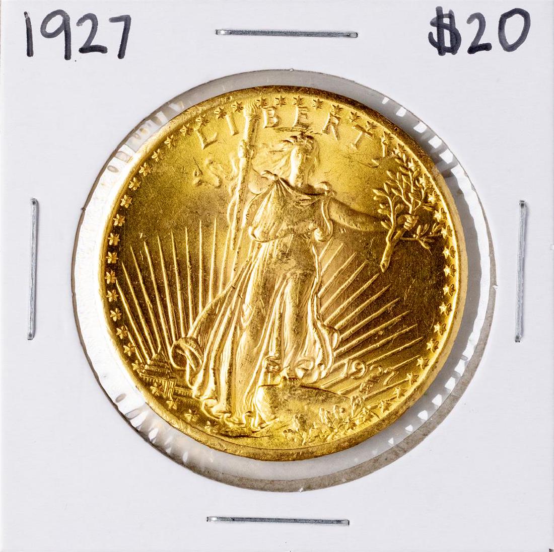 1927 $20 St. Gaudens Double Eagle Gold Coin: One 1927 $20 St. Gaudens Double Eagle Gold Coin.