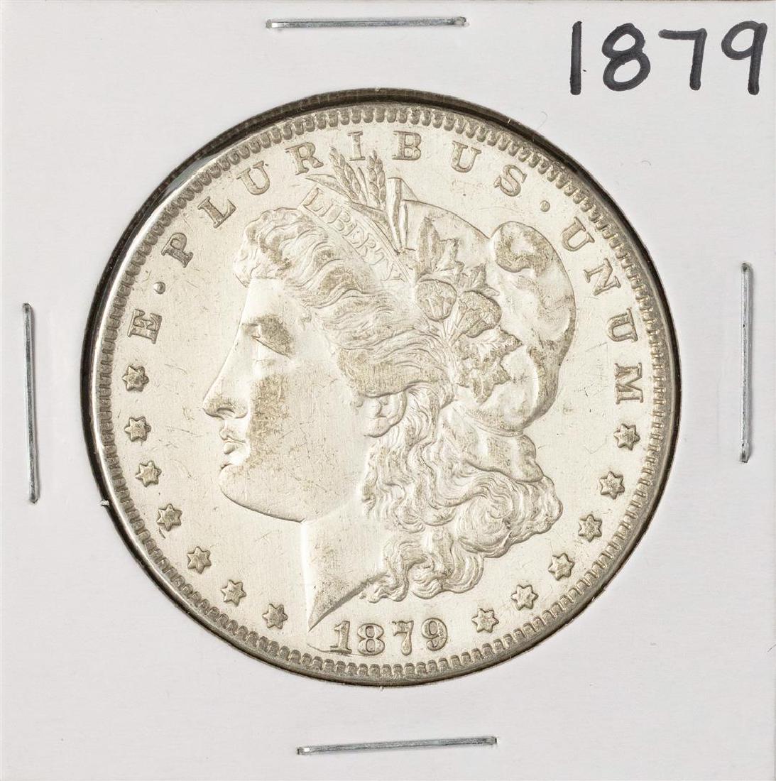 1879 $1 Morgan Silver Dollar Coin: One 1879 $1 Morgan Silver Dollar Coin.