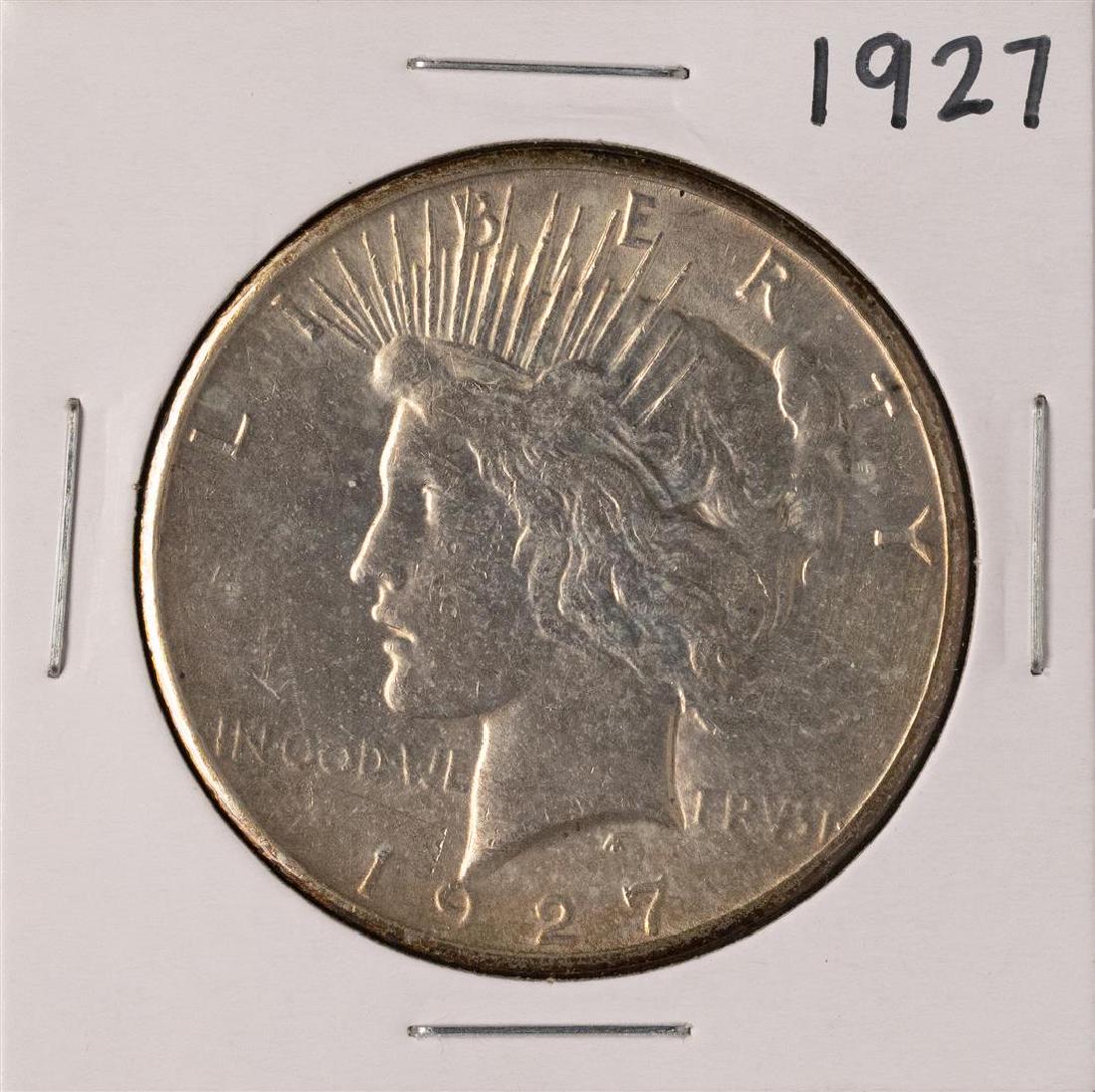 1927 $1 Peace Silver Dollar Coin: One 1927 $1 Peace Silver Dollar Coin.