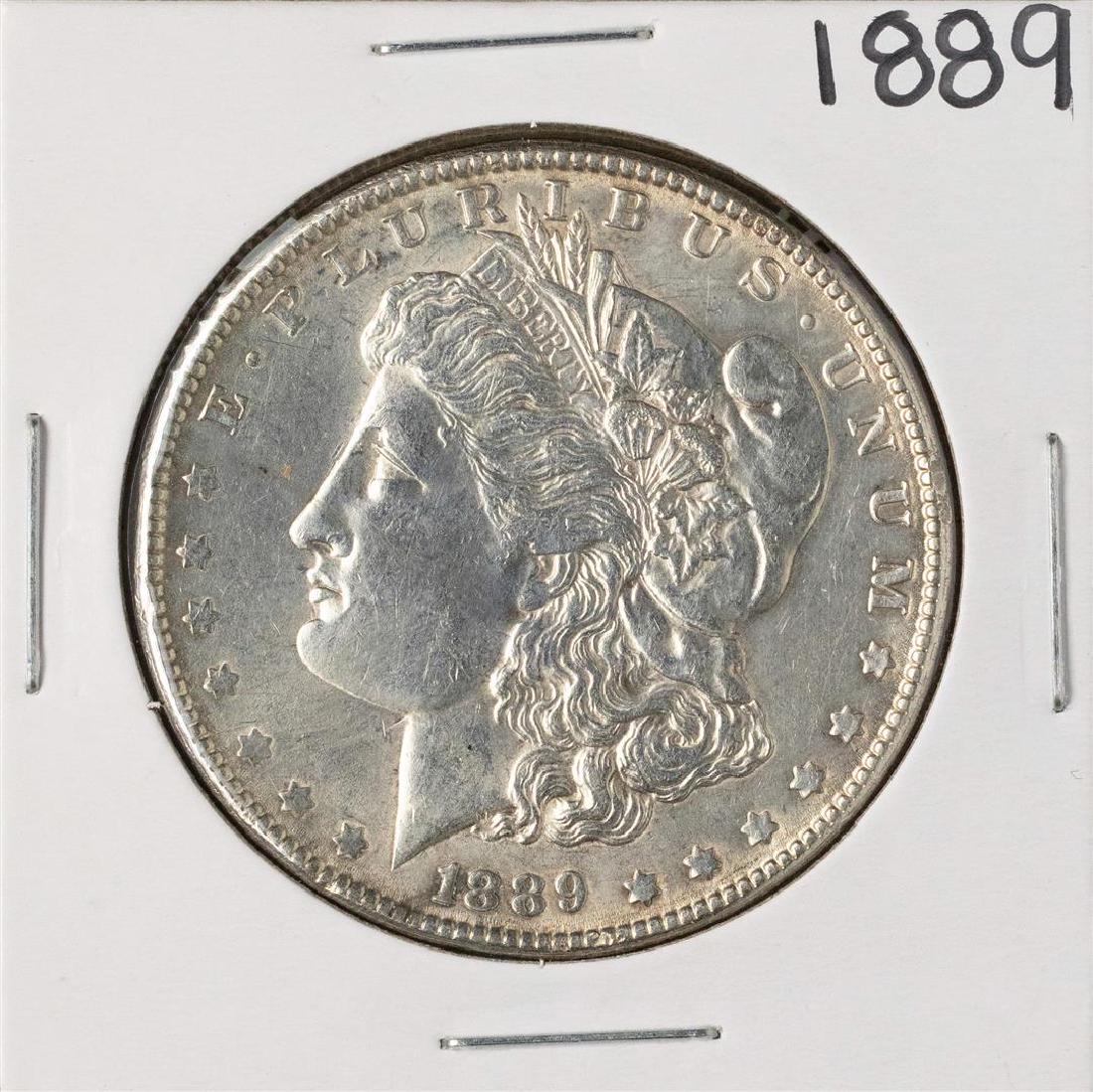 1889 $1 Morgan Silver Dollar Coin: One 1889 $1 Morgan Silver Dollar Coin.