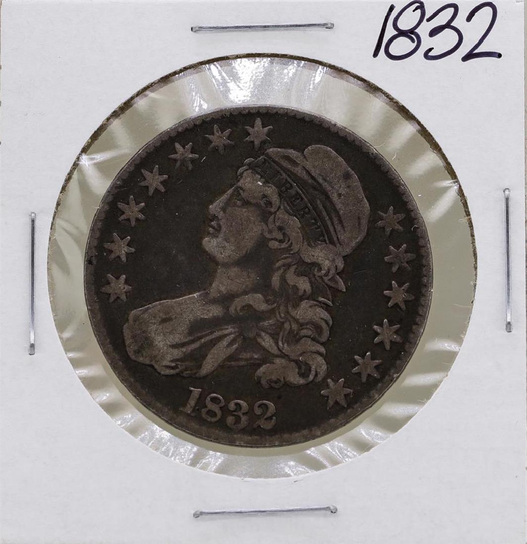 1832 Capped Bust Half Dollar Coin: One 1832 Capped Bust Half Dollar Coin.