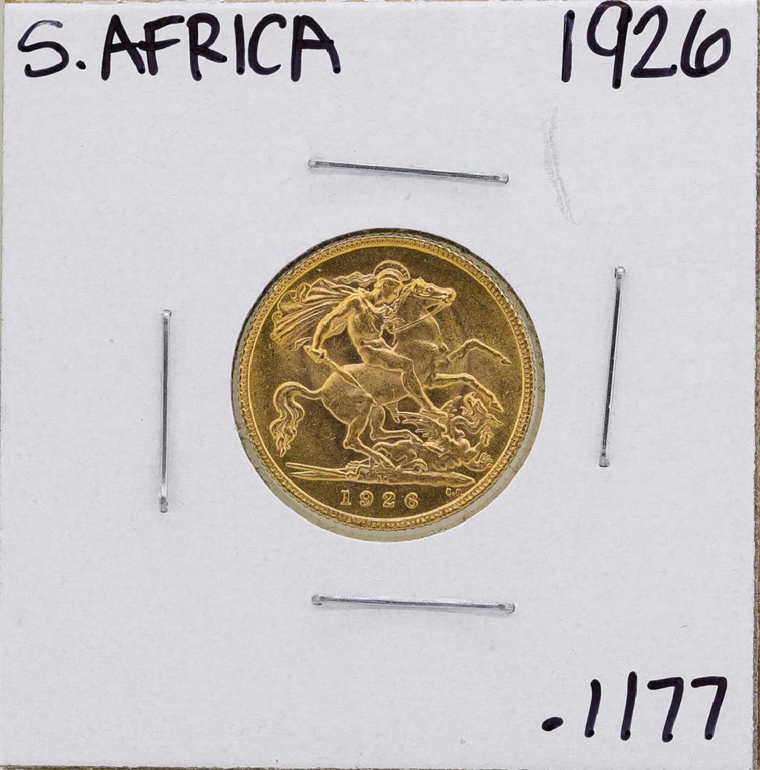 1926 South Africa Britain George 1/2 Sovereign Gold: One 1926 South Africa Britain George 1/2 Sovereign Gold Coin.