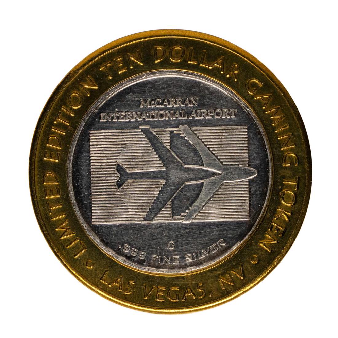 .999 Silver McCarran International Airport Las Vegas,: One .999 Silver McCarran International Airport Las Vegas, NV $10 Limited Gaming Token.