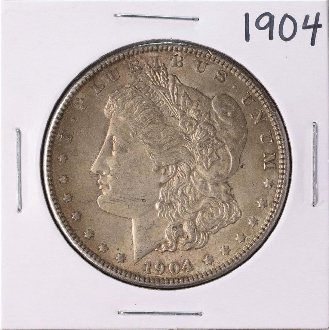 1904 $1 Morgan Silver Dollar Coin: One 1904 $1 Morgan Silver Dollar Coin.