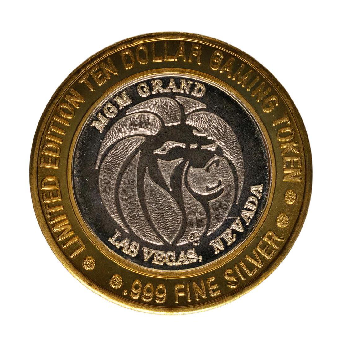 .999 Fine Silver MGM Grand Las Vegas, Nevada $10: One .999 Fine Silver MGM Grand Las Vegas, Nevada $10 Limited Edition Gaming Token.