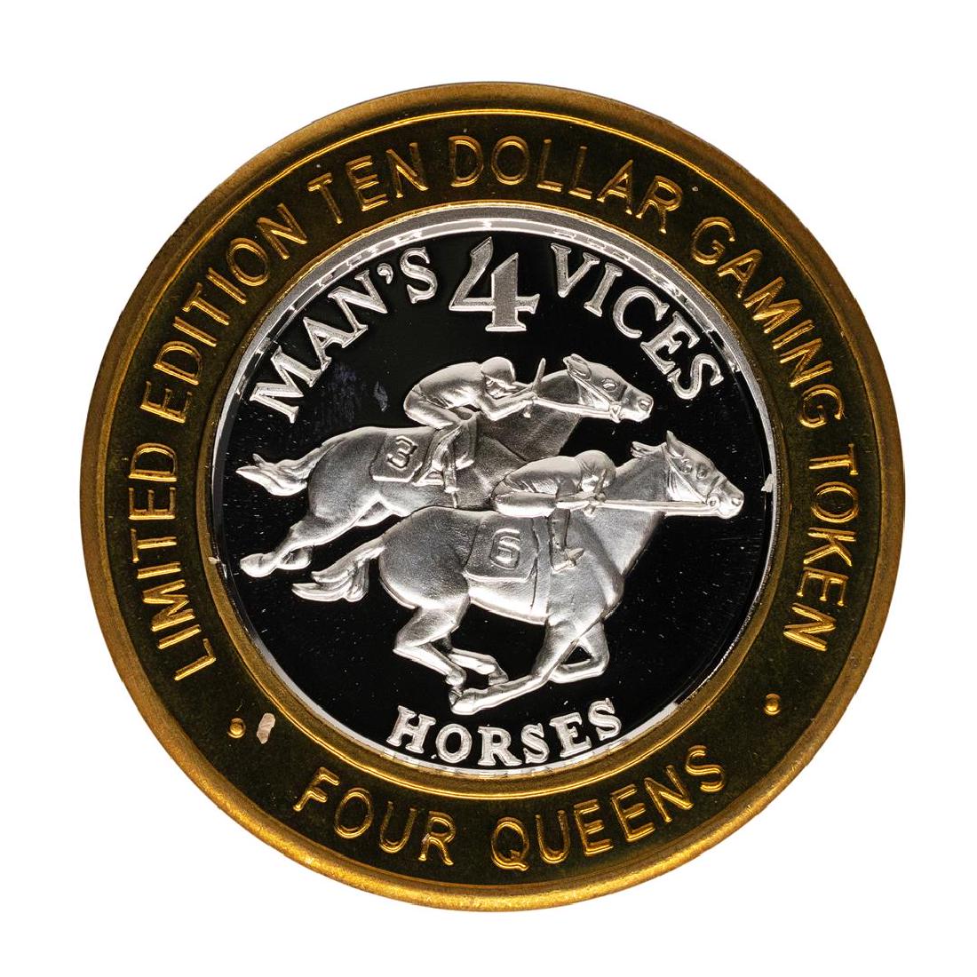 .999 Fine Silver Four Queens Casino Las Vegas $10: One .999 Fine Silver Four Queens Casino Las Vegas $10 Limited Edition Gaming Token.