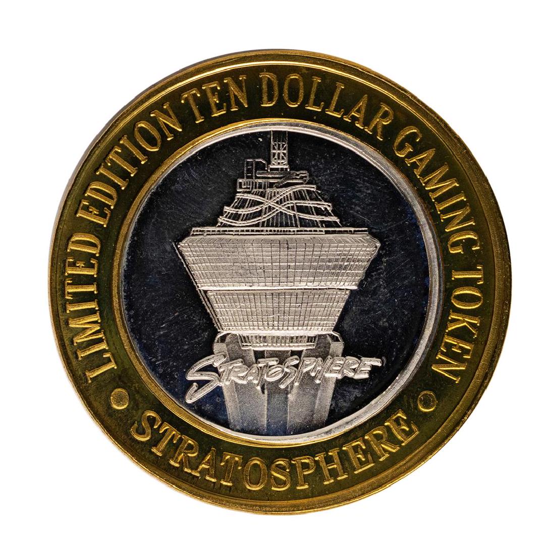 .999 Fine Silver Stratosphere Las Vegas, Nevada $10: One .999 Fine Silver Stratosphere Las Vegas, Nevada $10 Limited Edition Gaming Token.