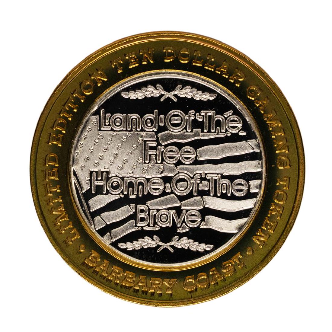 .999 Fine Silver Barbary Coast Las Vegas, Nevada $10: One .999 Fine Silver Barbary Coast Las Vegas, Nevada $10 Limited Edition Gaming Token.