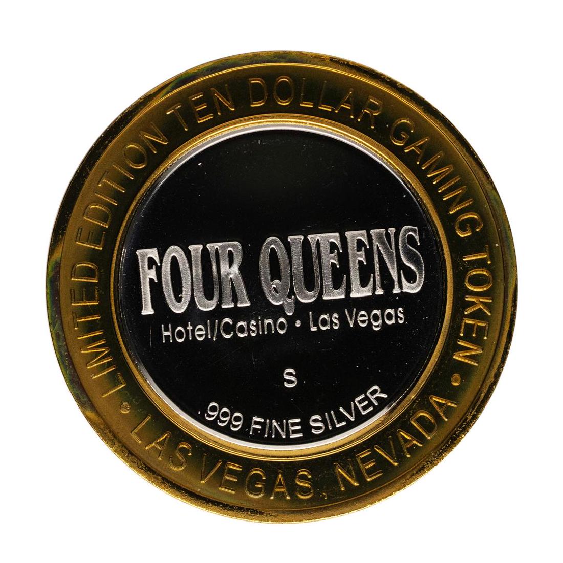 .999 Fine Silver Four Queens Casino Las Vegas $10: One .999 Fine Silver Four Queens Casino Las Vegas $10 Limited Edition Gaming Token.