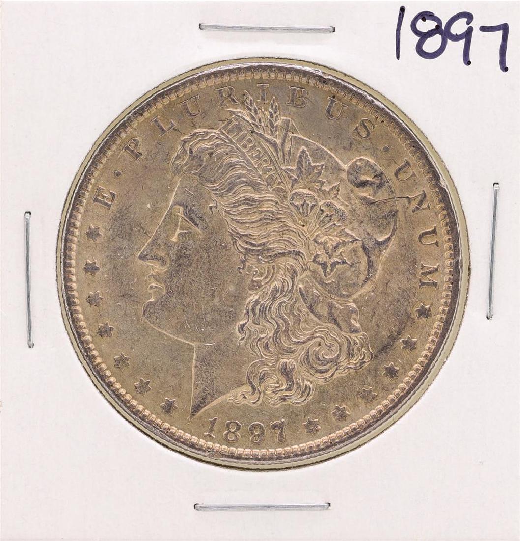 1897 $1 Morgan Silver Dollar Coin: One 1897 $1 Morgan Silver Dollar Coin.
