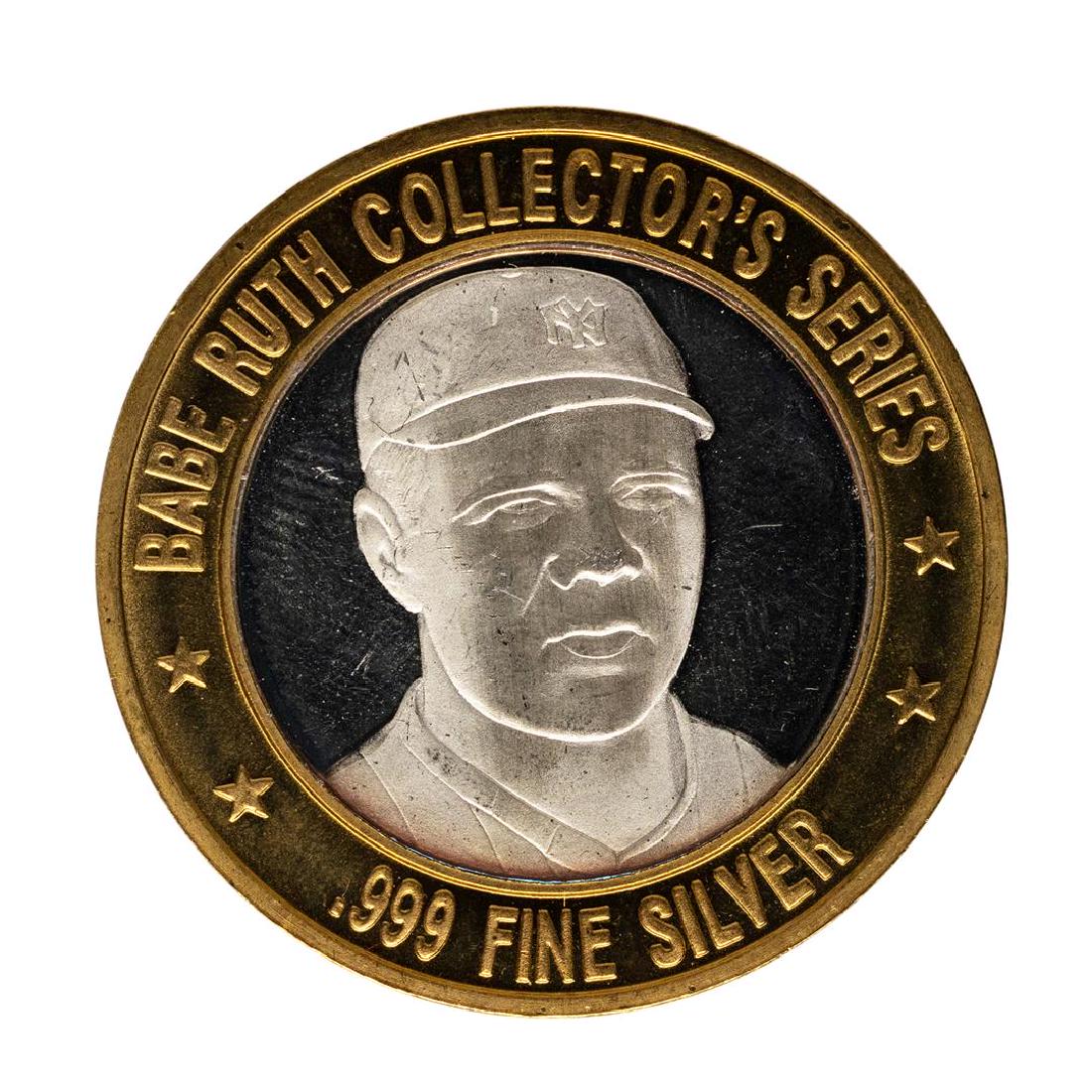 .999 Silver Babe Ruth Collector's Series $10 Casino: One .999 Silver Babe Ruth Collector's Series $10 Casino Limited Edition Gaming Token.