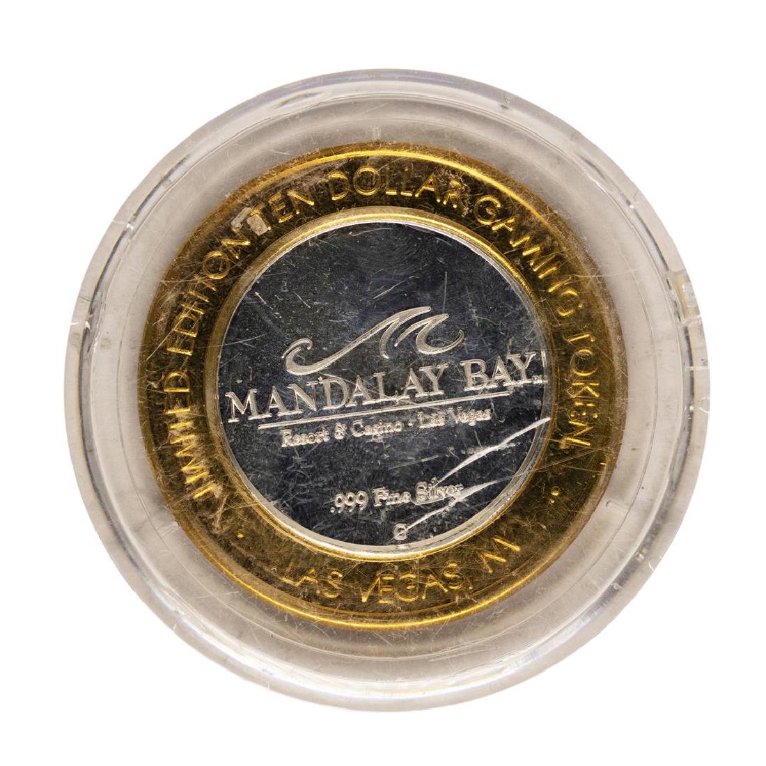 .999 Fine Silver Mandalay Bay Las Vegas, Nevada $10: One .999 Fine Silver Mandalay Bay Las Vegas, Nevada $10 Limited Edition Gaming Token.