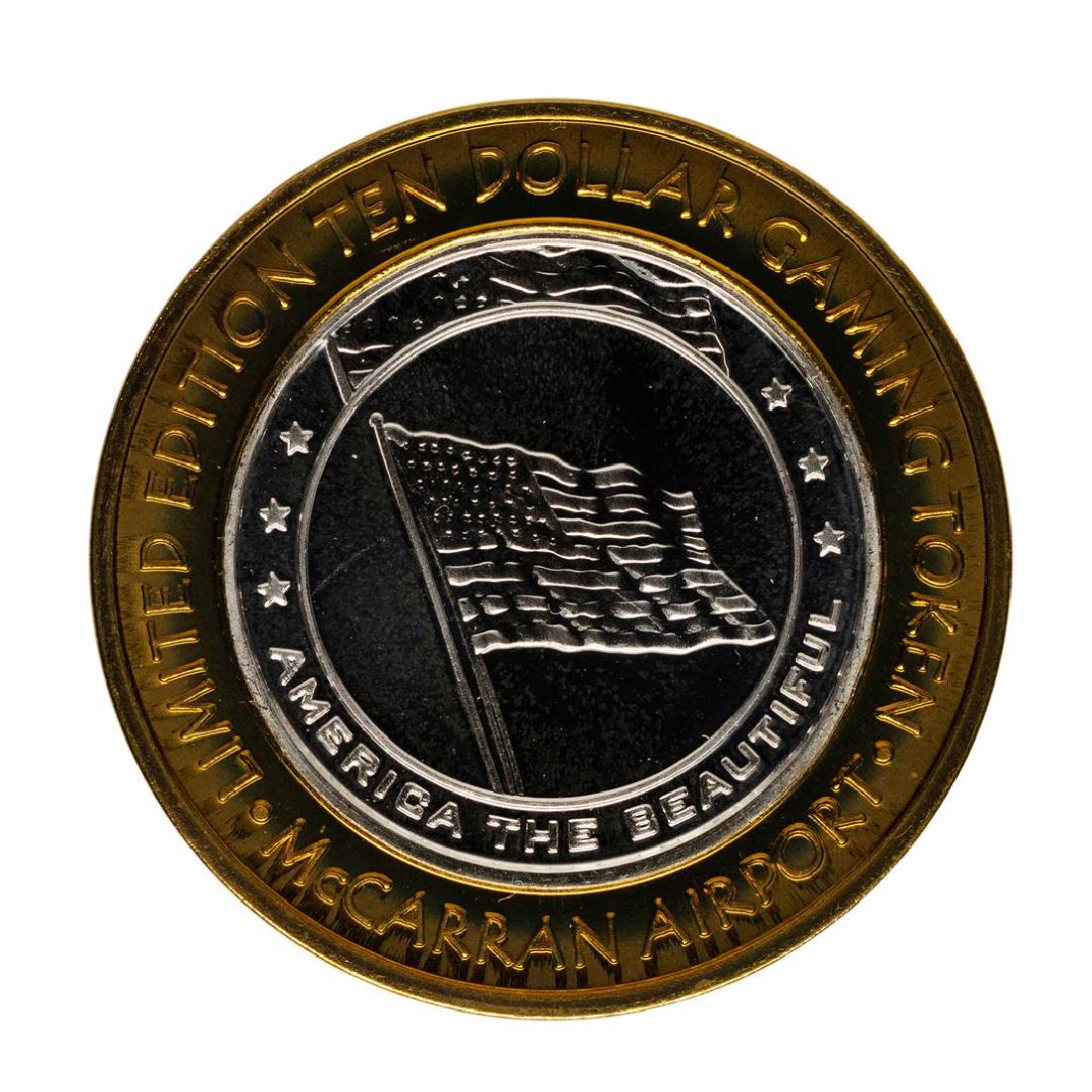 .999 Silver McCarran International Airport Las Vegas,: One .999 Silver McCarran International Airport Las Vegas, NV $10 Limited Gaming Token.