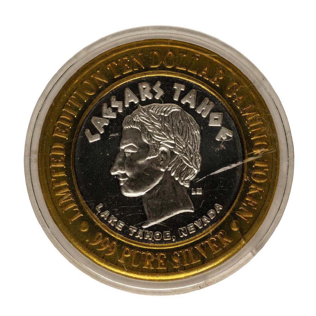 .999 Fine Silver Caesars Lake Tahoe, NV $10 Limited: One .999 Fine Silver Caesars Lake Tahoe, NV $10 Limited Edition Gaming Token.