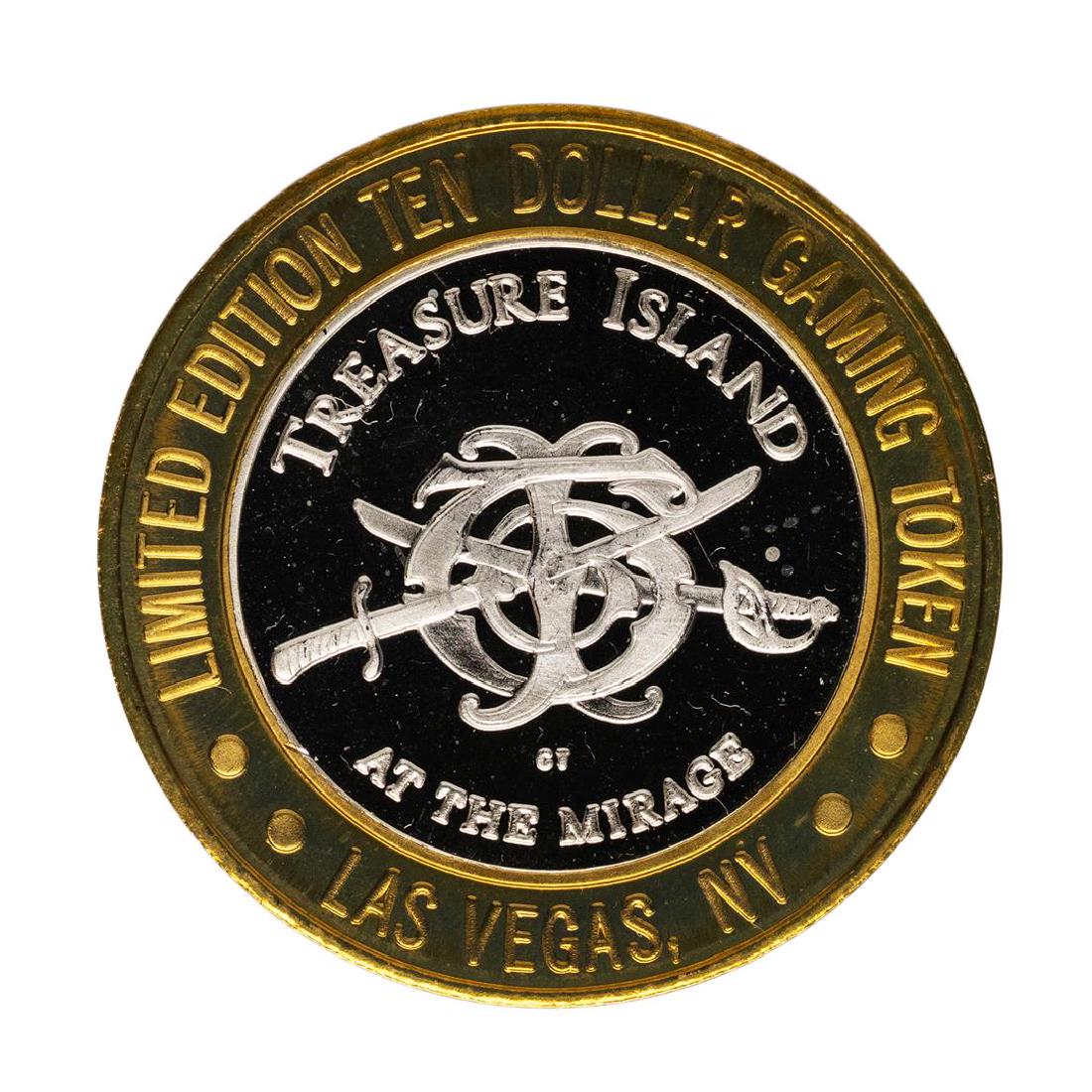 .999 Fine Silver Treasure Island Las Vegas, Nevada $10: One .999 Fine Silver Treasure Island Las Vegas, Nevada $10 Limited Edition Gaming Token.