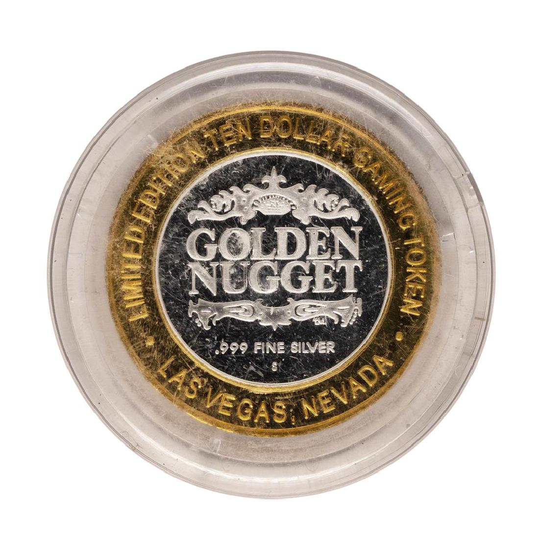 .999 Fine Silver Golden Nugget Las Vegas, Nevada $10: One .999 Fine Silver Golden Nugget Las Vegas, Nevada $10 Limited Edition Gaming Token.