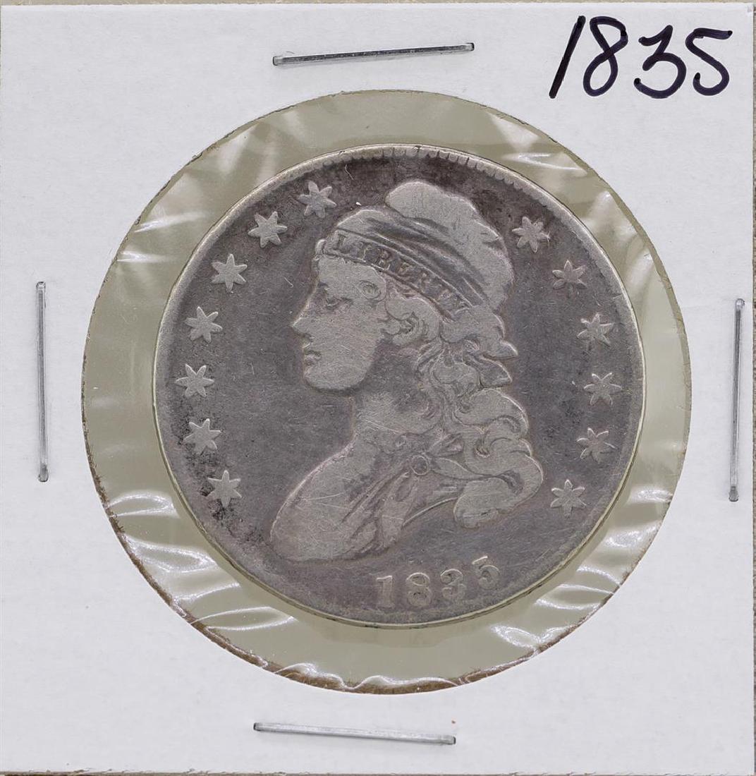 1835 Capped Bust Half Dollar Coin: One 1835 Capped Bust Half Dollar Coin.