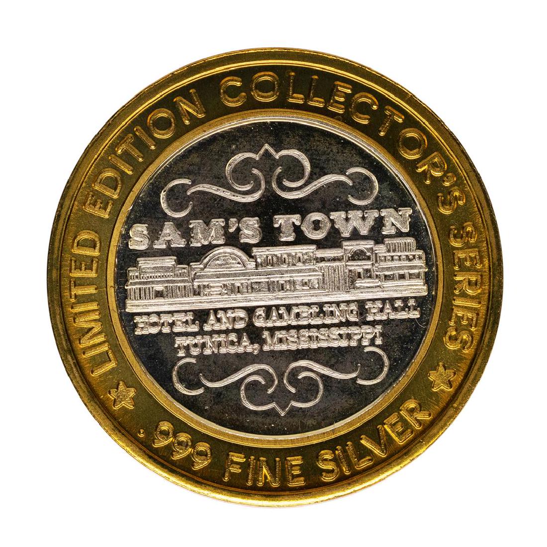 .999 Fine Silver Sam's Town Casino Las Vegas $10: One .999 Fine Silver Sam's Town Casino Las Vegas $10 Limited Edition Gaming Token.
