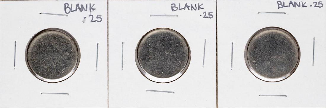 Lot of (3) Blank Clad Quarter Planchet Coin ERRORS: One Lot of (3) Blank Clad Quarter Planchet Coin ERRORS.
