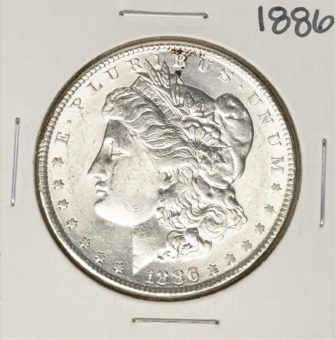 1886 $1 Morgan Silver Dollar Coin: One 1886 $1 Morgan Silver Dollar Coin.