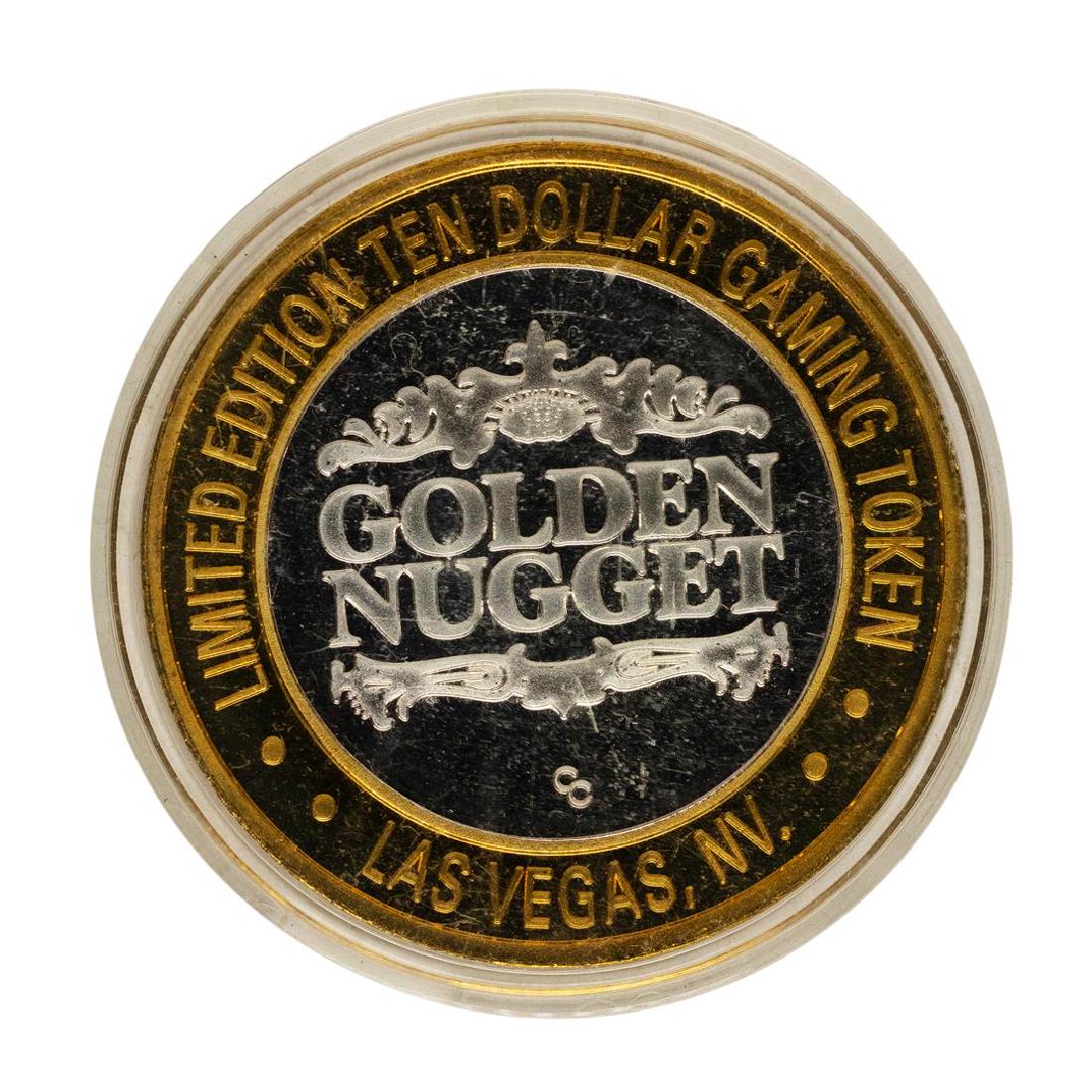.999 Fine Silver Golden Nugget Las Vegas, Nevada $10: One .999 Fine Silver Golden Nugget Las Vegas, Nevada $10 Limited Edition Gaming Token.