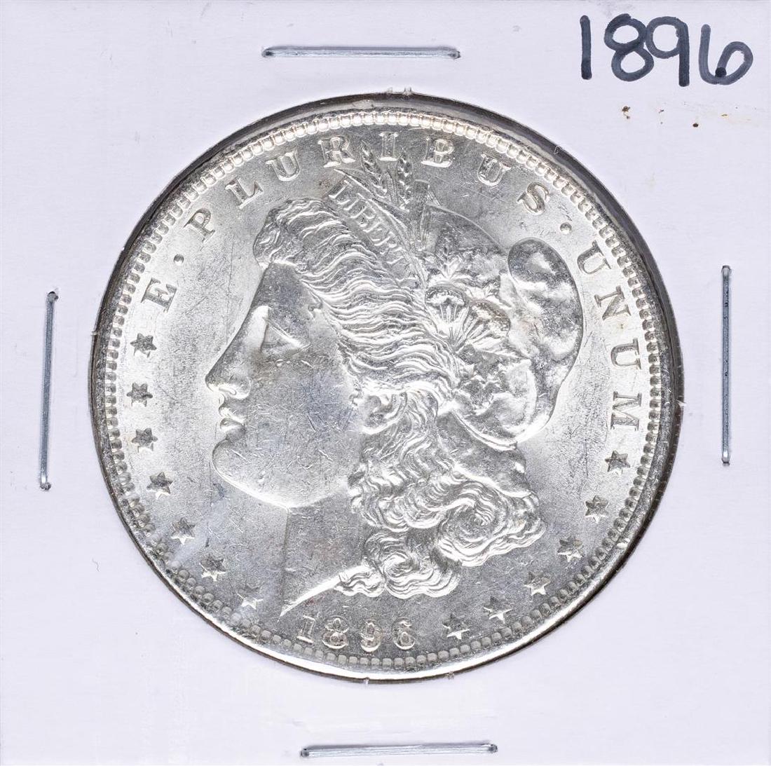 1896 $1 Morgan Silver Dollar Coin: One 1896 $1 Morgan Silver Dollar Coin.