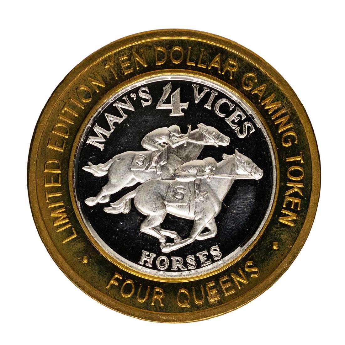 .999 Fine Silver Four Queens Casino Las Vegas $10: One .999 Fine Silver Four Queens Casino Las Vegas $10 Limited Edition Gaming Token.