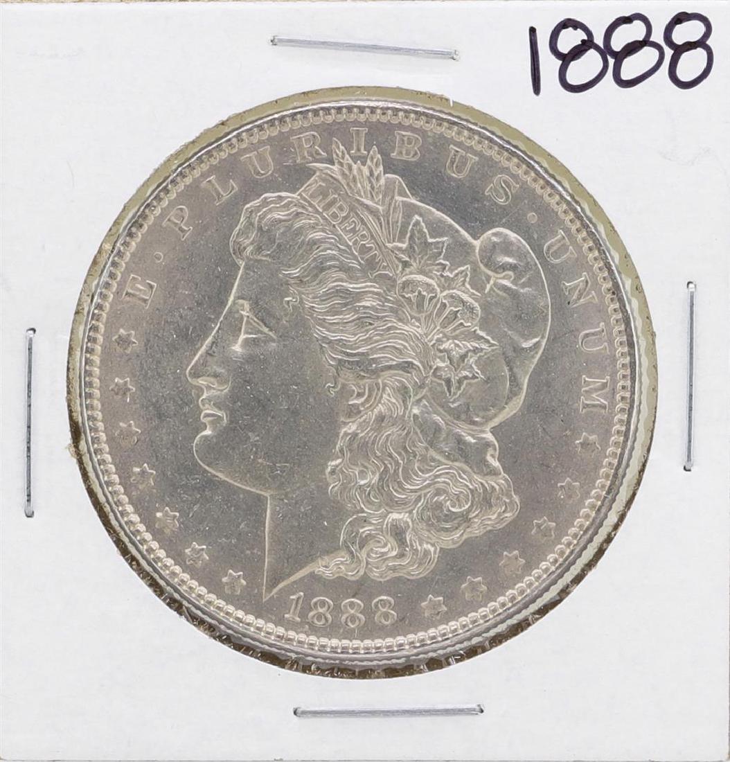 1888 $1 Morgan Silver Dollar Coin: One 1888 $1 Morgan Silver Dollar Coin.