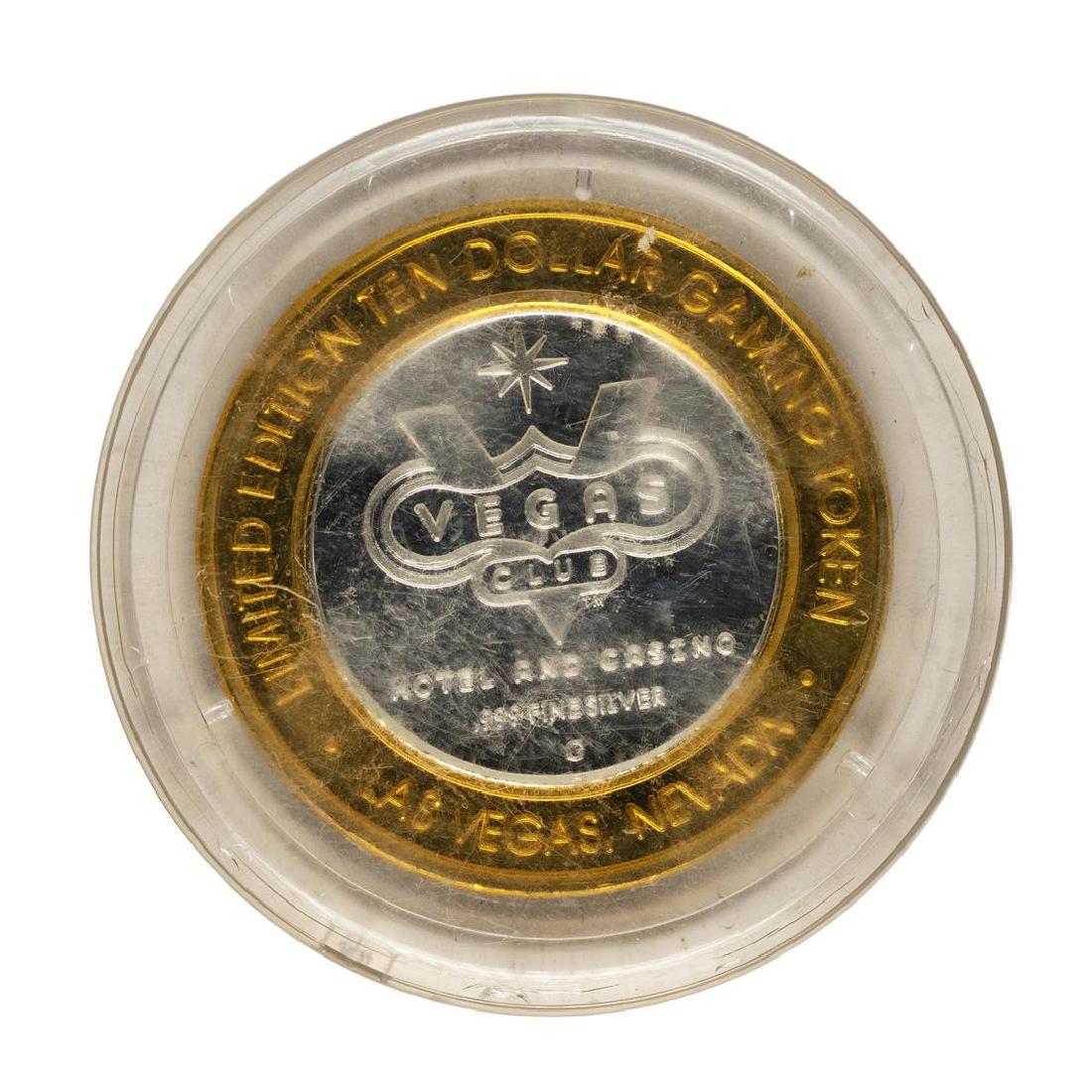 .999 Fine Silver Las Vegas Club $10 Limited Edition: One .999 Fine Silver Las Vegas Club $10 Limited Edition Gaming Token.