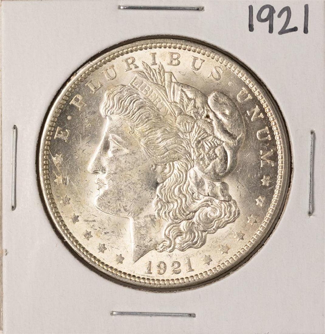 1921 $1 Morgan Silver Dollar Coin: One 1921 $1 Morgan Silver Dollar Coin.