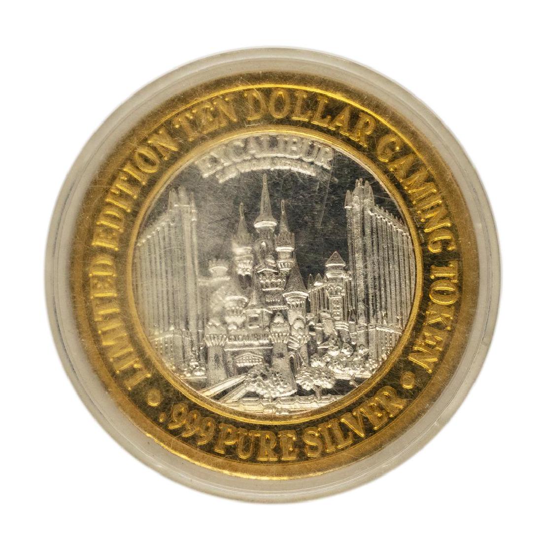 .999 Fine Silver Excalibur Las Vegas, Nevada $10: One .999 Fine Silver Excalibur Las Vegas, Nevada $10 Limited Edition Gaming Token.