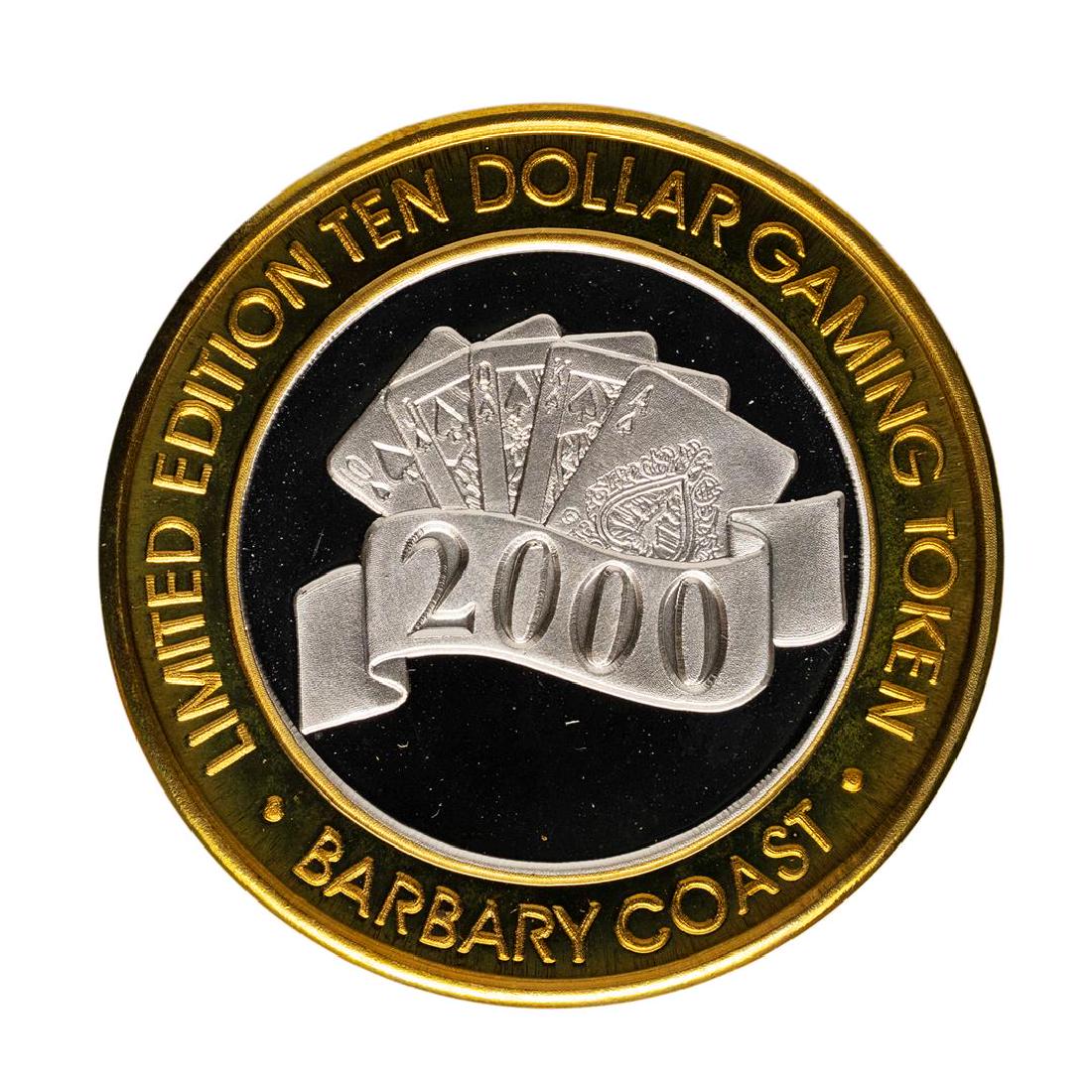 .999 Fine Silver Barbary Coast Las Vegas, Nevada $10: One .999 Fine Silver Barbary Coast Las Vegas, Nevada $10 Limited Edition Gaming Token.