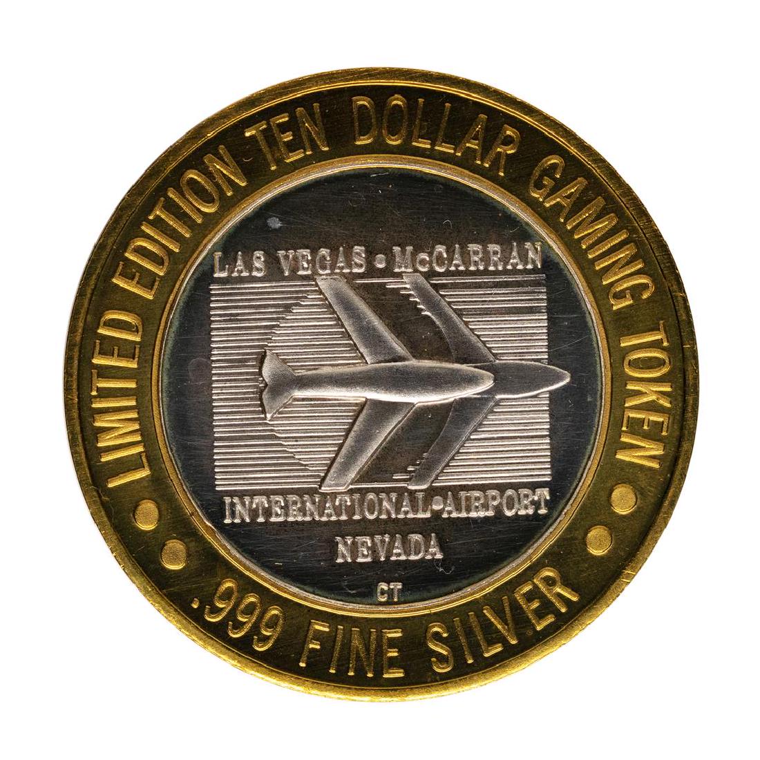 .999 Silver McCarran International Airport Las Vegas,: One .999 Silver McCarran International Airport Las Vegas, NV $10 Limited Gaming Token.