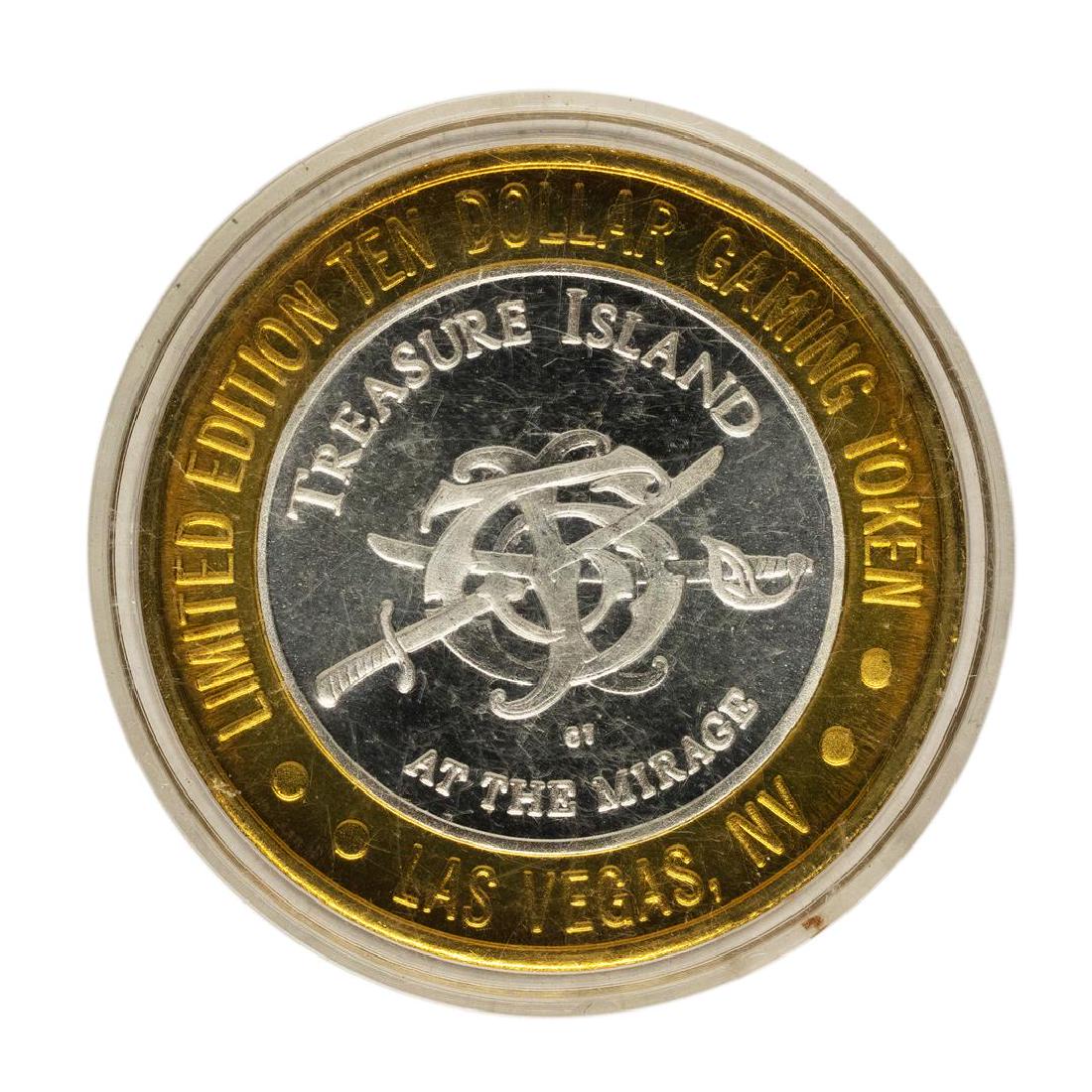 .999 Fine Silver Treasure Island Las Vegas, Nevada $10: One .999 Fine Silver Treasure Island Las Vegas, Nevada $10 Limited Edition Gaming Token.