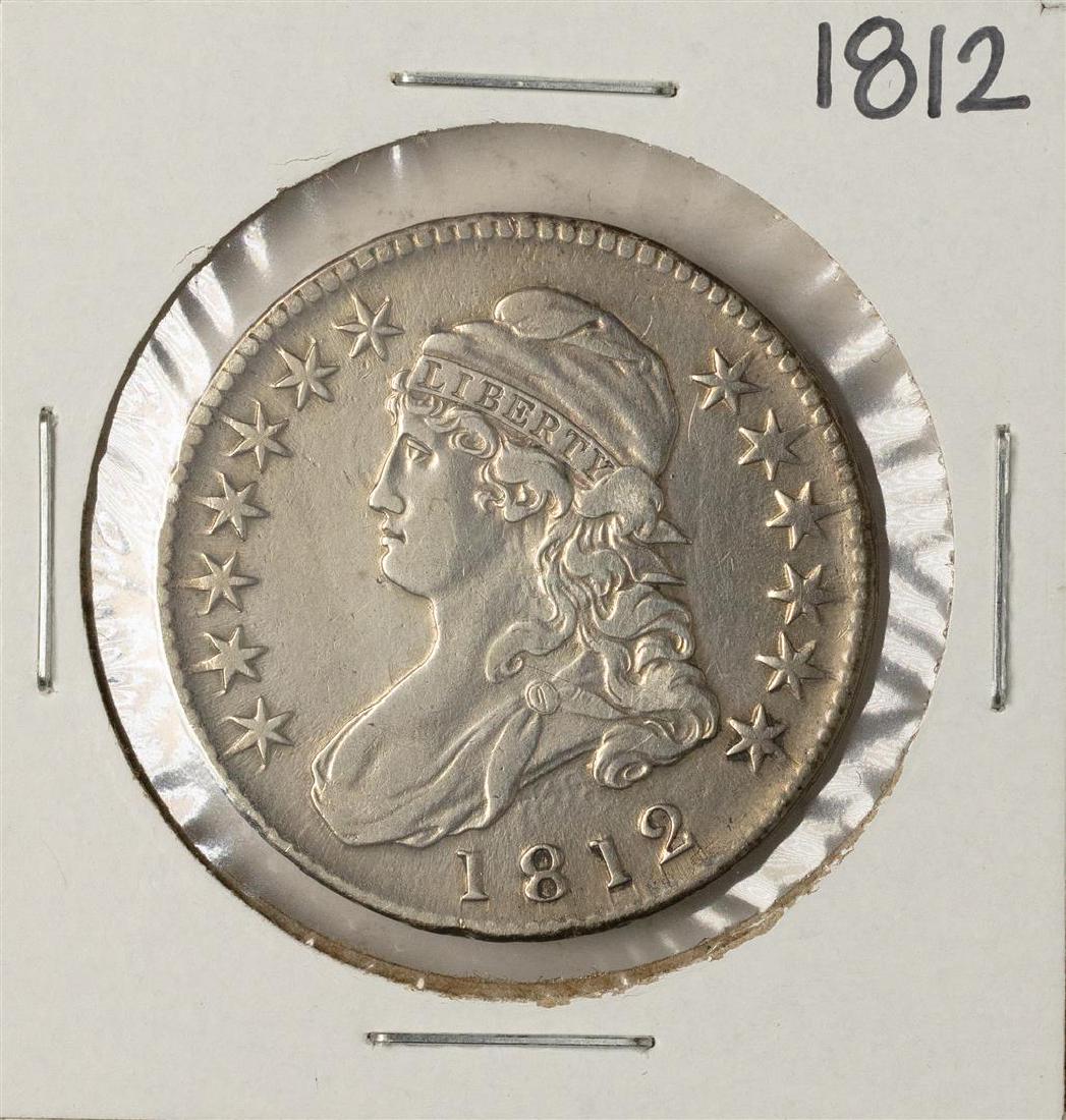1812 Capped Bust Half Dollar Coin: One 1812 Capped Bust Half Dollar Coin.