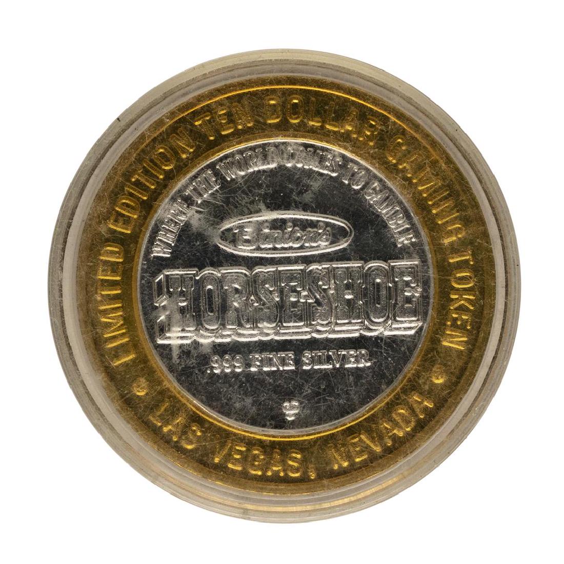 .999 Fine Silver Horseshoe Casino Las Vegas, NV $10: One .999 Fine Silver Horseshoe Casino Las Vegas, NV $10 Limited Edition Gaming Token.