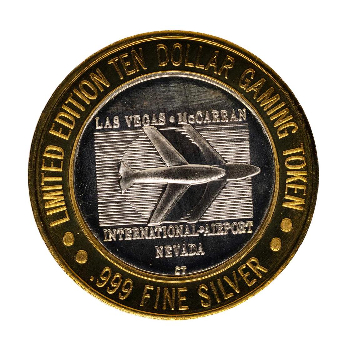 .999 Silver McCarran International Airport Las Vegas,: One .999 Silver McCarran International Airport Las Vegas, NV $10 Limited Gaming Token.