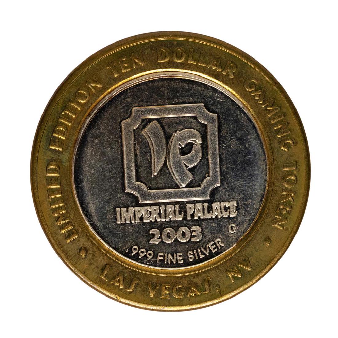 .999 Fine Silver Imperial Palace Las Vegas, Nevada $10: One .999 Fine Silver Imperial Palace Las Vegas, Nevada $10 Limited Edition Gaming Token.