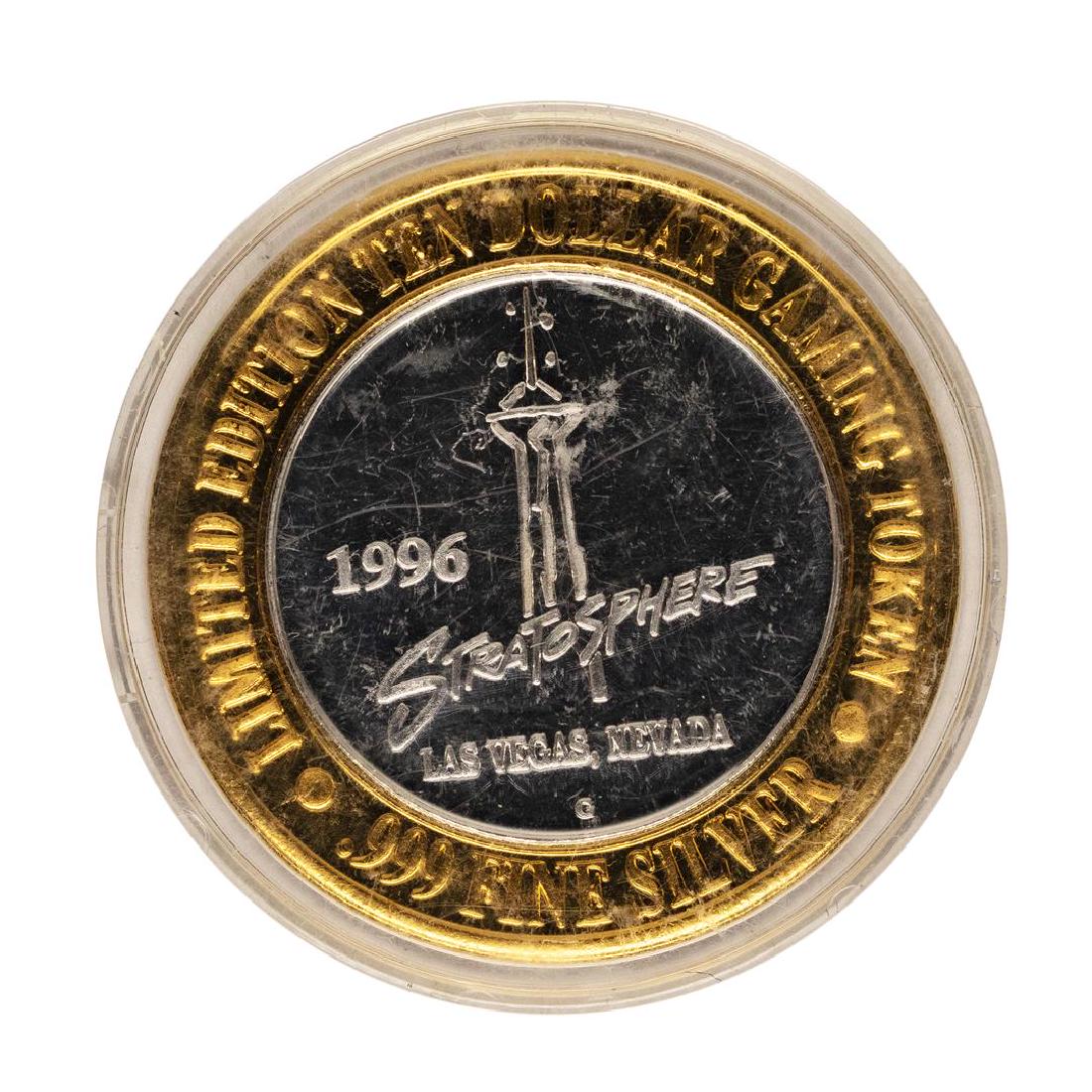 .999 Fine Silver Stratosphere Las Vegas, Nevada $10: One .999 Fine Silver Stratosphere Las Vegas, Nevada $10 Limited Edition Gaming Token.