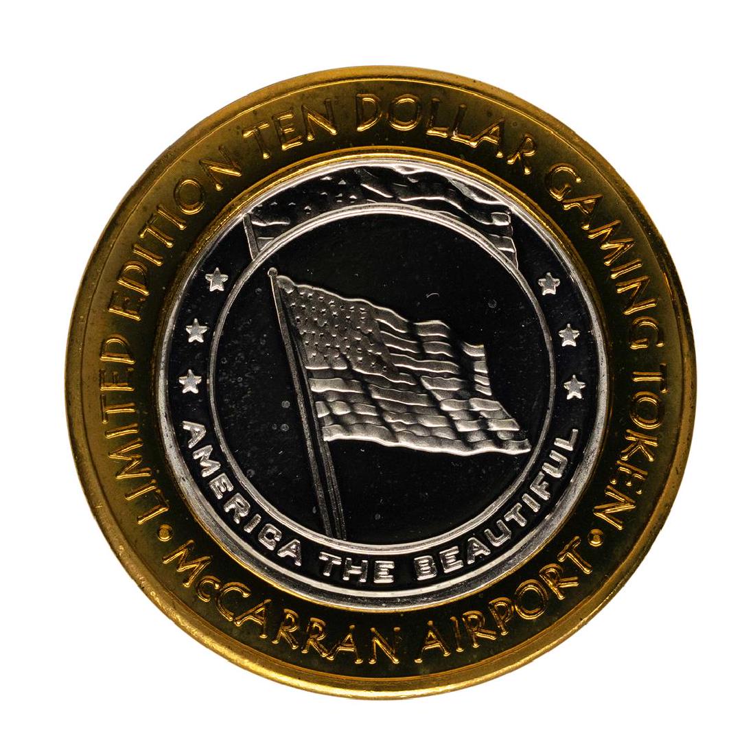 .999 Silver McCarran International Airport Las Vegas,: One .999 Silver McCarran International Airport Las Vegas, NV $10 Limited Gaming Token.