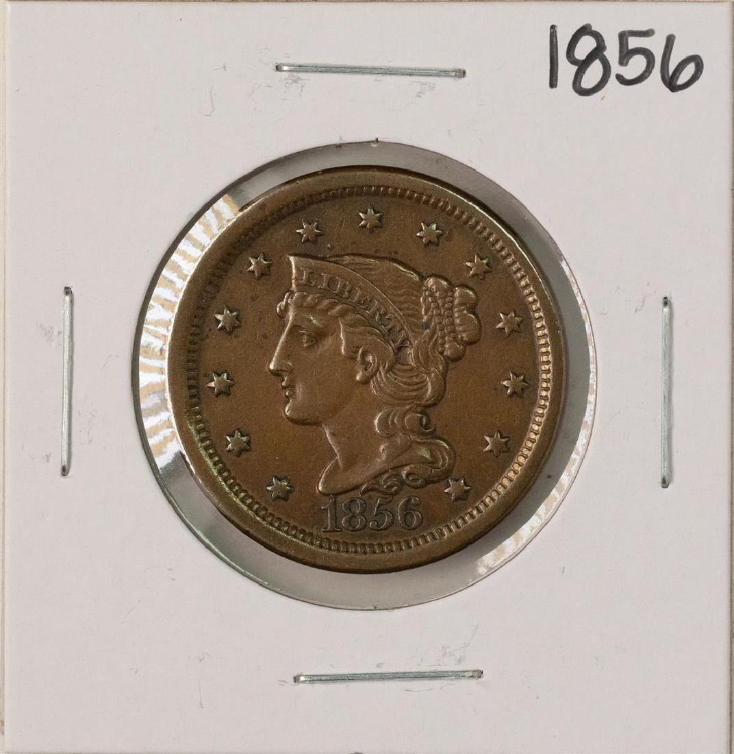 1856 Braided Hair Large Cent Coin: One 1856 Braided Hair Large Cent Coin.
